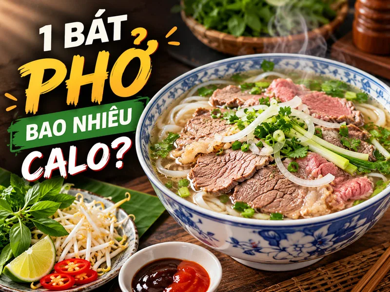 Lượng calo trong phở phụ thuộc vào bánh, thịt và nước dùng.