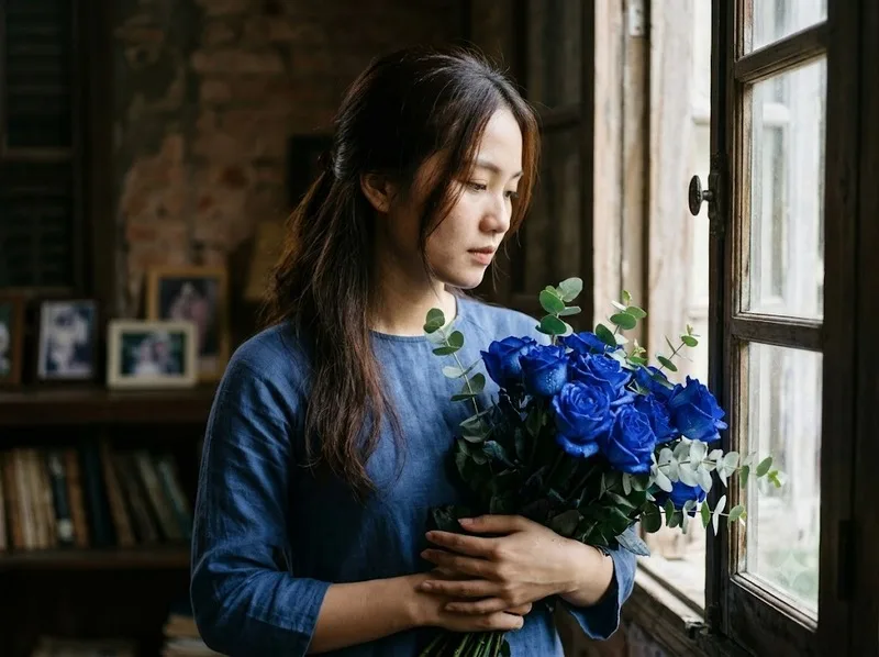 Hoa hồng xanh trong biểu tượng gợi trực giác và chiều sâu nội tâm