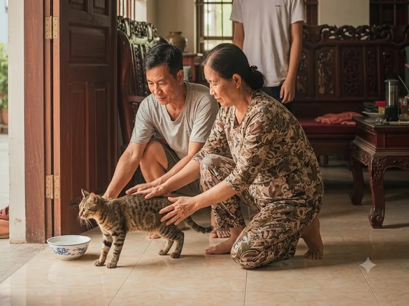 Mèo có thể vào nhà để tìm thức ăn, nước uống hoặc nơi trú ẩn an toàn.