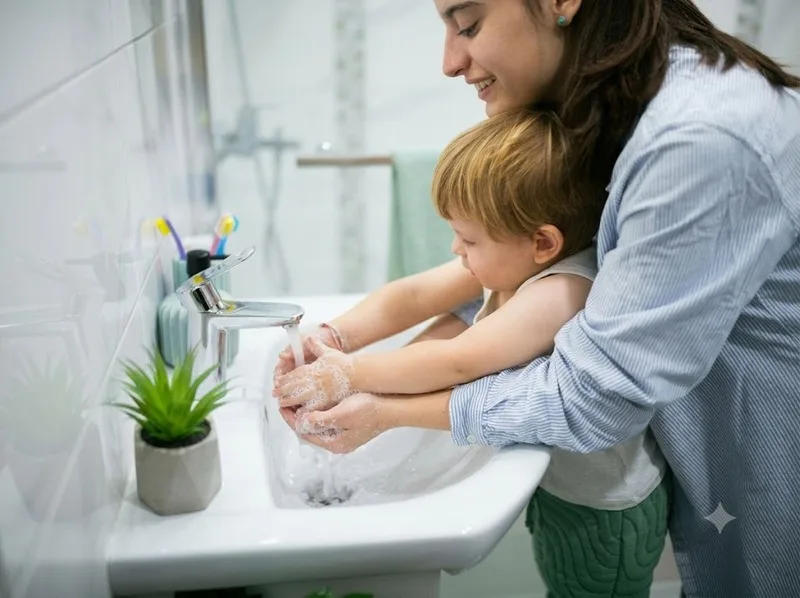 Rửa tay và vệ sinh đồ dùng giúp giảm nguy cơ lây bệnh tay chân miệng